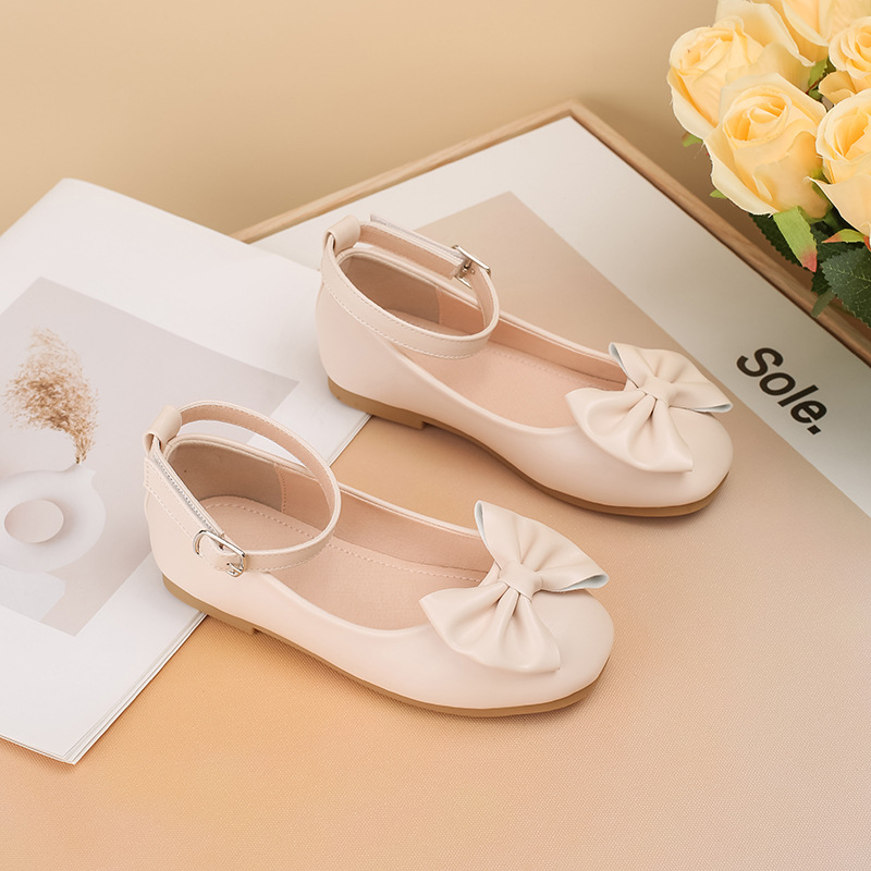 French style girls' princess shoes bow buckle small leather shoes comfortable soft bottom Mary Jane shoes girls' fashion shoes