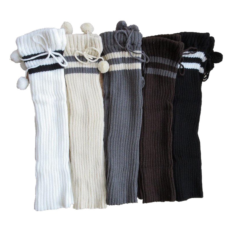 Fashion New Autumn and Winter Thickened Warm Knee Thick Wool Piled Socks Knitted Leg Cover Stockings Knee Pads Leg Pads