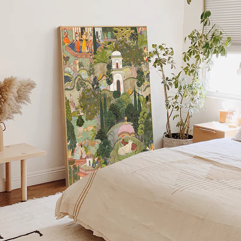 Modern Living Room Background Wall Decoration Painting Green Plants Small Fresh Hotel Hotel B&B Niche Art Hanging Painting