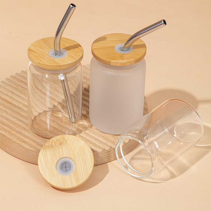 Picture of Amazon Clear Glass Small Wine Cup 3.5oz Bamboo Cover Cup Home Mini Liquor small size Can Beer Cup