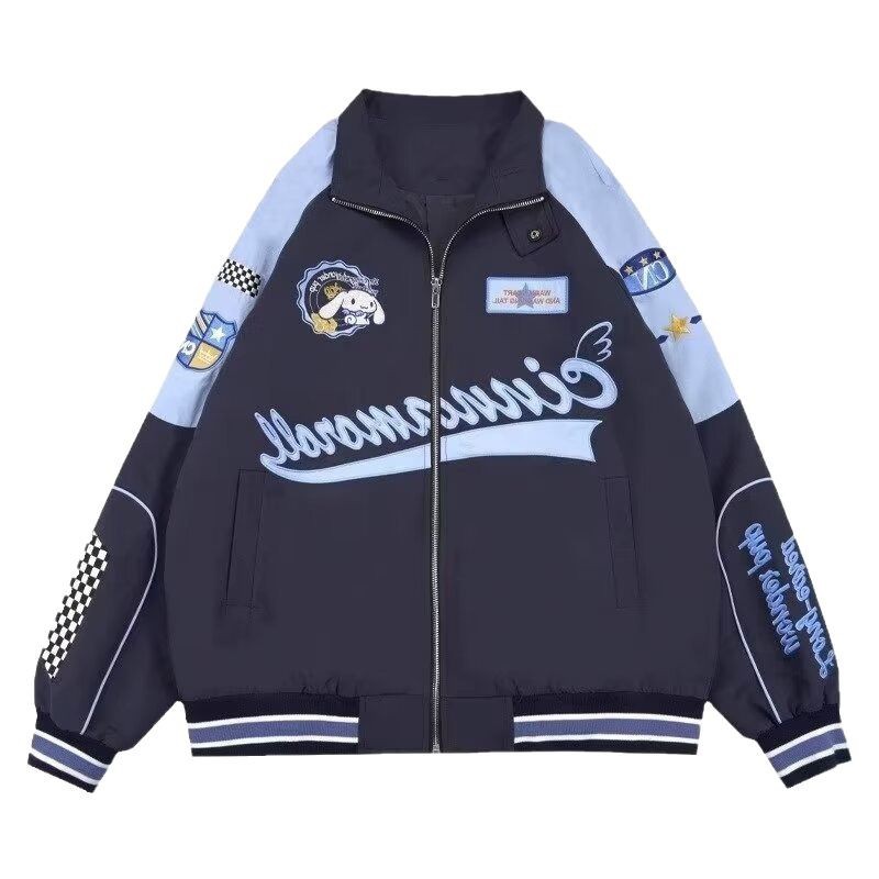 Picture of American Style Stitching Retro Motorcycle Rushwork Women's Spring New Original Design All-match Loose Slim-fit Jacket 2025