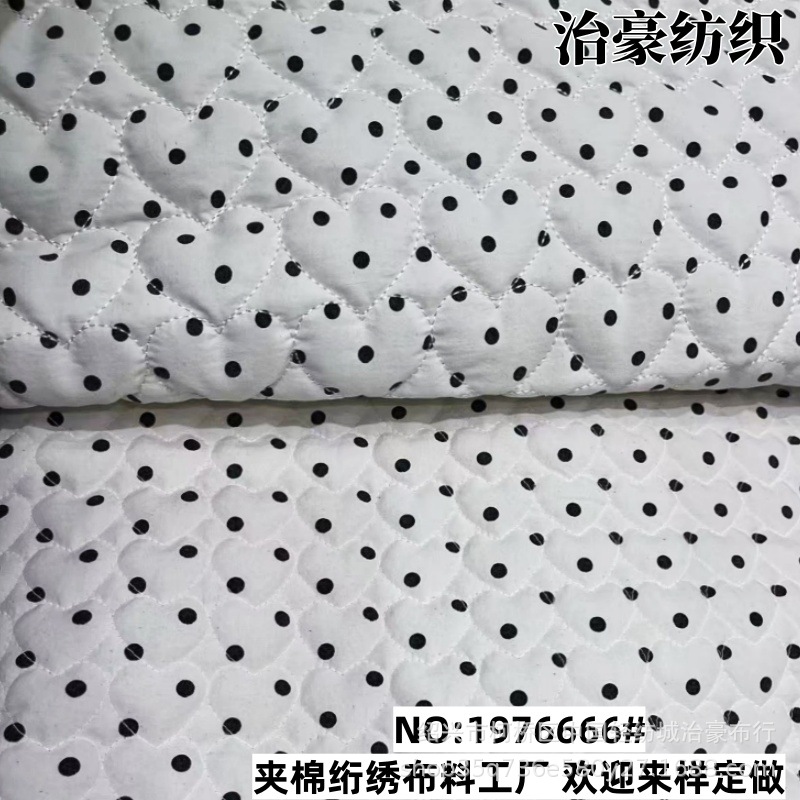 Digital Printed Gold Classic Black Small Dot Quilted Fabric Small Heart Quilted Kidsren's Cotton Clothing Portable Cross-Body Bag Fabric