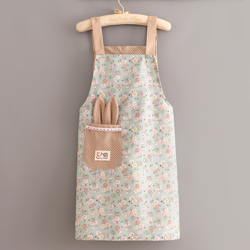 Picture of Pure Cotton Apron Kitchen Household Internet Celebrity Work Clothes Cover Clothes Special Catering and Cooking Women's New Style Clothing Fashion Waist