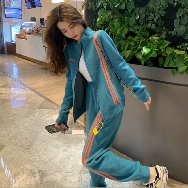 Picture of # Internet Celebrity Fashion Sports Suit Women's Spring and Autumn New Casual Loose Coat Stylish Age-reducing Two-piece Suit