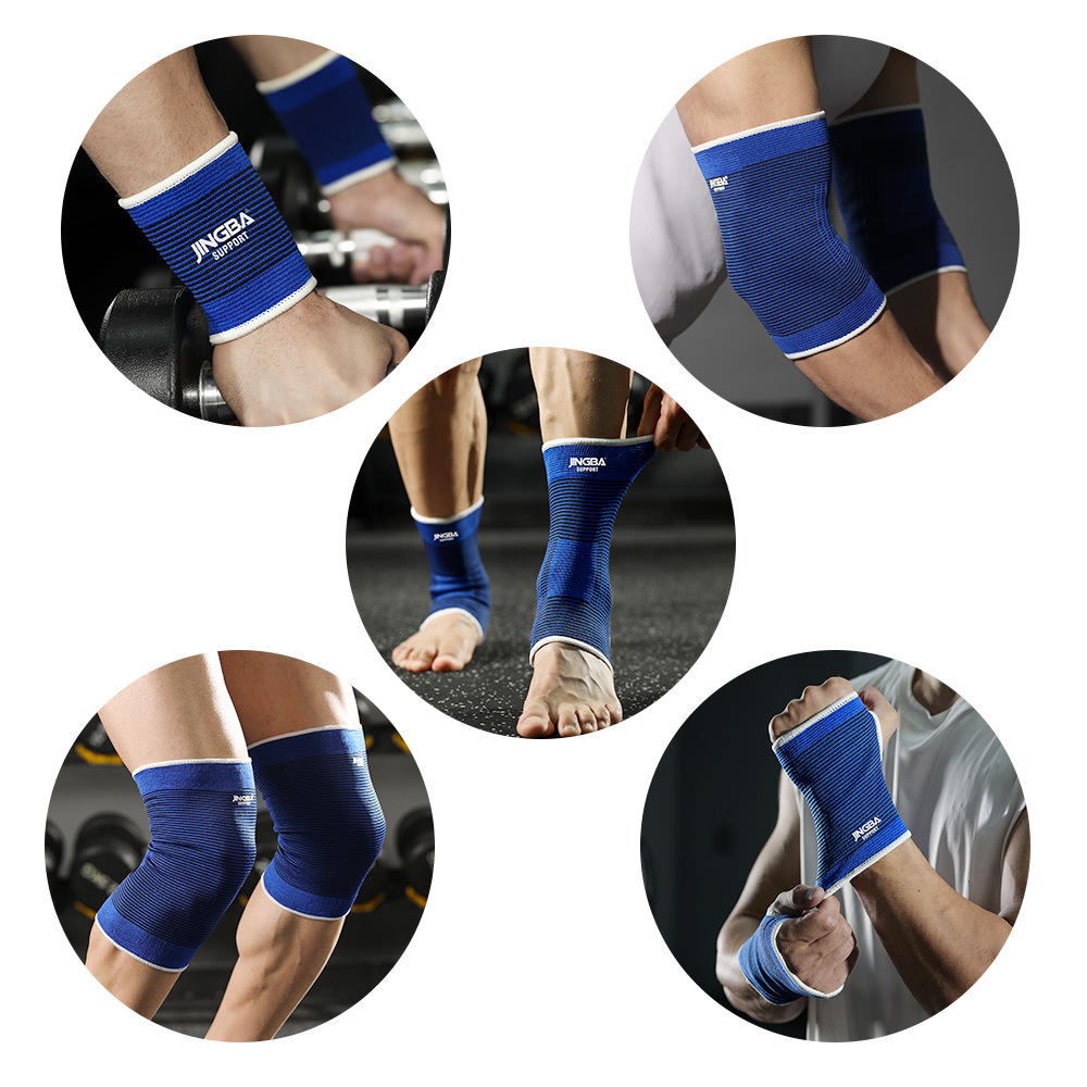 JINGBA Sports Guard Combination Knee Guard Elbow Guard Breathable Outdoor Riding Basketball Wrist Guard Factory Wholesale