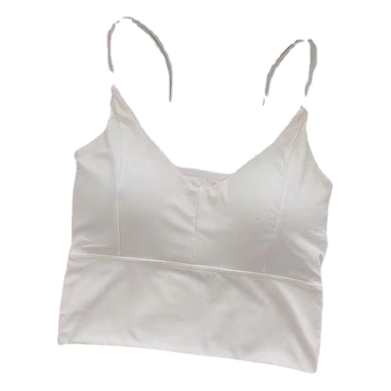 Ice Silk beauty back camisole no steel ring with chest pad wrapped chest slim fit bodybuilding sports anti-exposure underwear