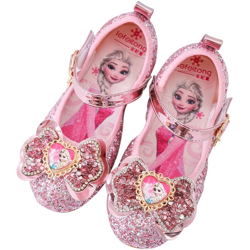 Fashion New Summer Princess Aisha Shoes Children's Shoes Leather Shoes High Heels Girls Baby Children Girls Crystal Shoes