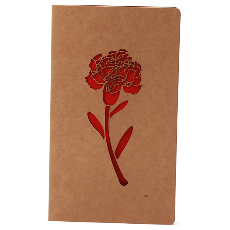 Picture of Retro Kraft Paper Laser Cut Out Heart with Envelope Teacher's Day Thank You Card Greeting Card High-End Valentine's Day Greeting Card