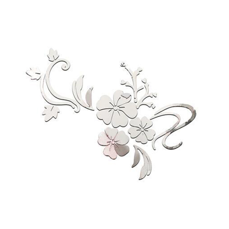 Picture of DIY hibiscus flower 3d acrylic rattan mirror wall stickers living room sofa TV wall can be a generation of hair