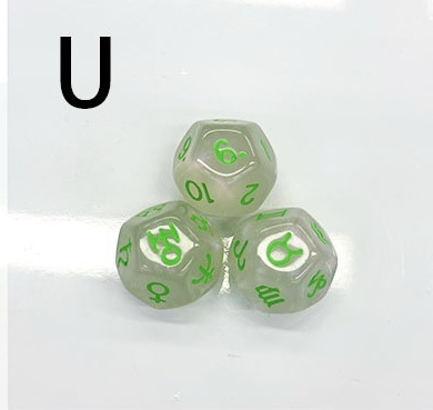 Picture of 12-sided two-color star symbol DICE twelve-sided constellation DICE D12 game Lucky Star throw sieve DICE