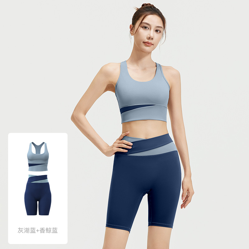 Picture of Juyitang Running Sports Fitness High Waist Peach Hip Tight No Embarrassment Line Summer Short Women's Yoga Suit