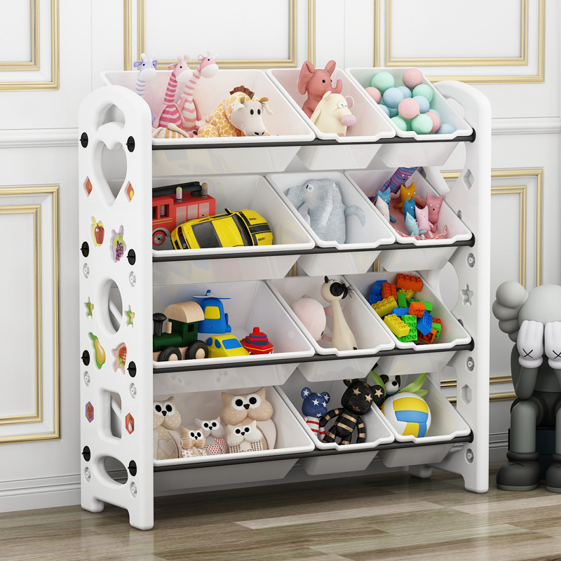 Picture of Children's Toy Storage Rack Household Kindergarten Baby Storage Rack Floor Multi-Layer Finishing Rack Storage Cabinet Plastic Basket