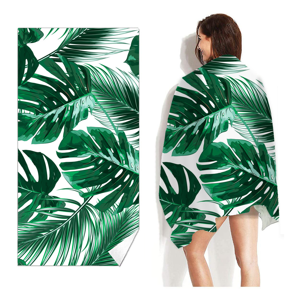 Picture of New Cross-Border Amazon European and American Double-Sided Velvet Quick-Drying Bath Towel Customizable Printed Towel Beach Swimming Beach Towel