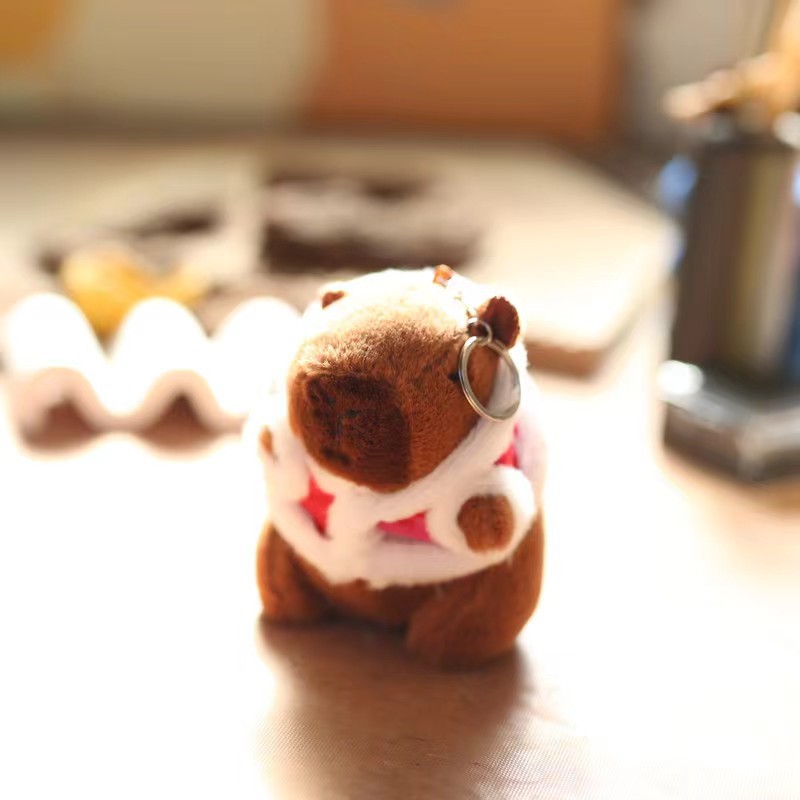 Picture of Internet celebrity boutique schoolbag ornaments capabala capybara pendant creative car keychain plush doll batch