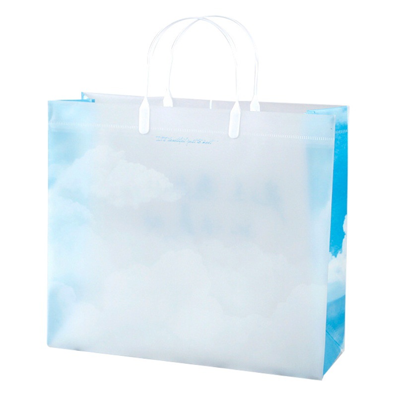 pvc transparent handbag high color value clothing store bag wholesale fork ear plastic hand packing bag gift bag