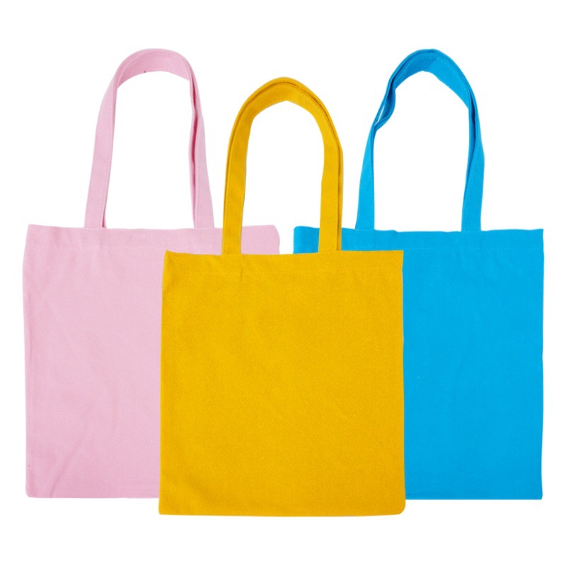 Pure cotton color portable canvas bag custom logo blank diy environmental protection bag shopping bag advertising canvas bag custom