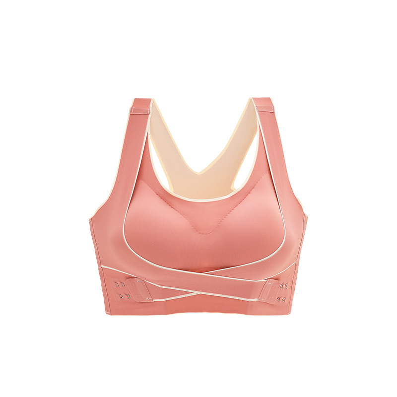 Picture of Front Button Beautiful Back Seamless Large Size Intimates Women's Thin Bra Without Steel Ring Push-Up Sports Adjustable Vest Style Bra