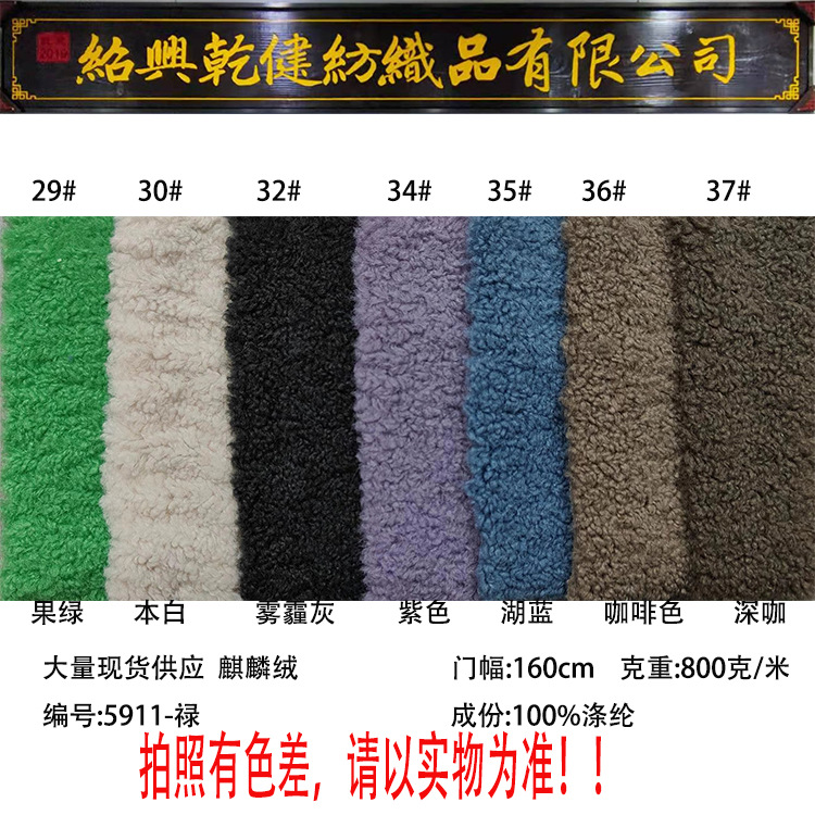 Factory in stock polyester 800g Kirin velvet fabric clothing shoes and hats home toys warm crafts