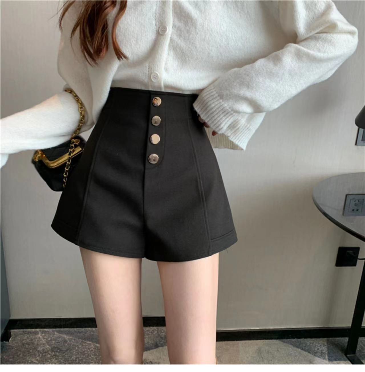 Picture of Suit Buckle Skirt Women's Summer 2023 New Style Small High Waist A- line Outer Wear Short Skirt Pants All-match