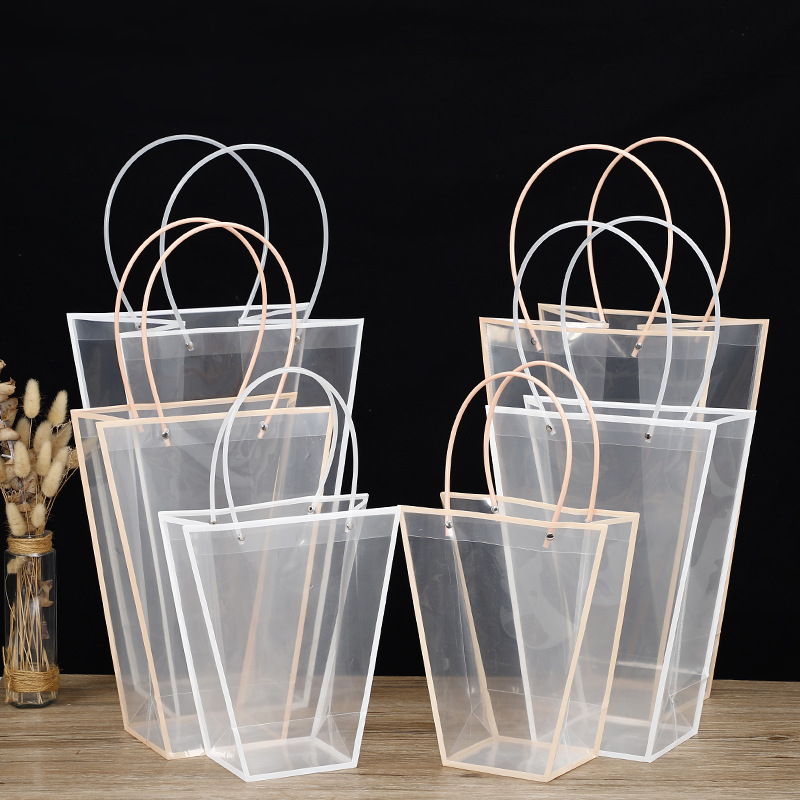 pp handbag wholesale internet celebrity stall transparent flower bag flower packaging flower pvc handbag bouquet flower material