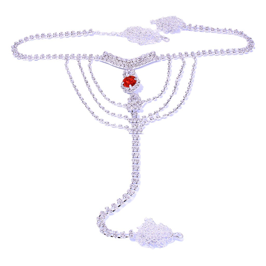 Picture of European and American Cross-Border Jewelry Round Ruby Bikini Body Chain Sexy Nightclub Rhinestone Underwear Chain Chain