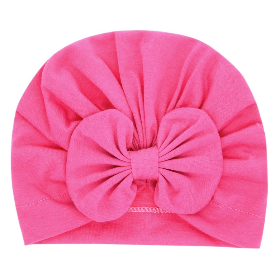 European and American children's solid color hat baby bow cap newborn solid color fetal cap multi-color optional