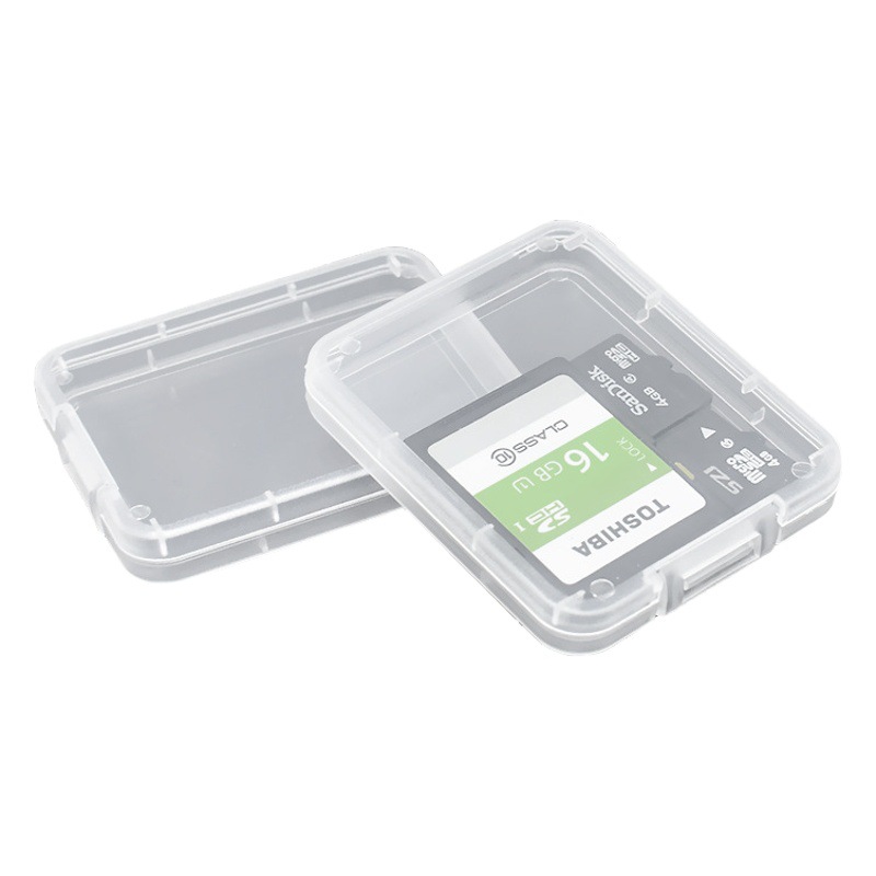 Memory Card Storage Box SD SLR Camera CF Packaging Storage Box Transparent with Lid Plastic Mobile Phone TF Card Small White Box