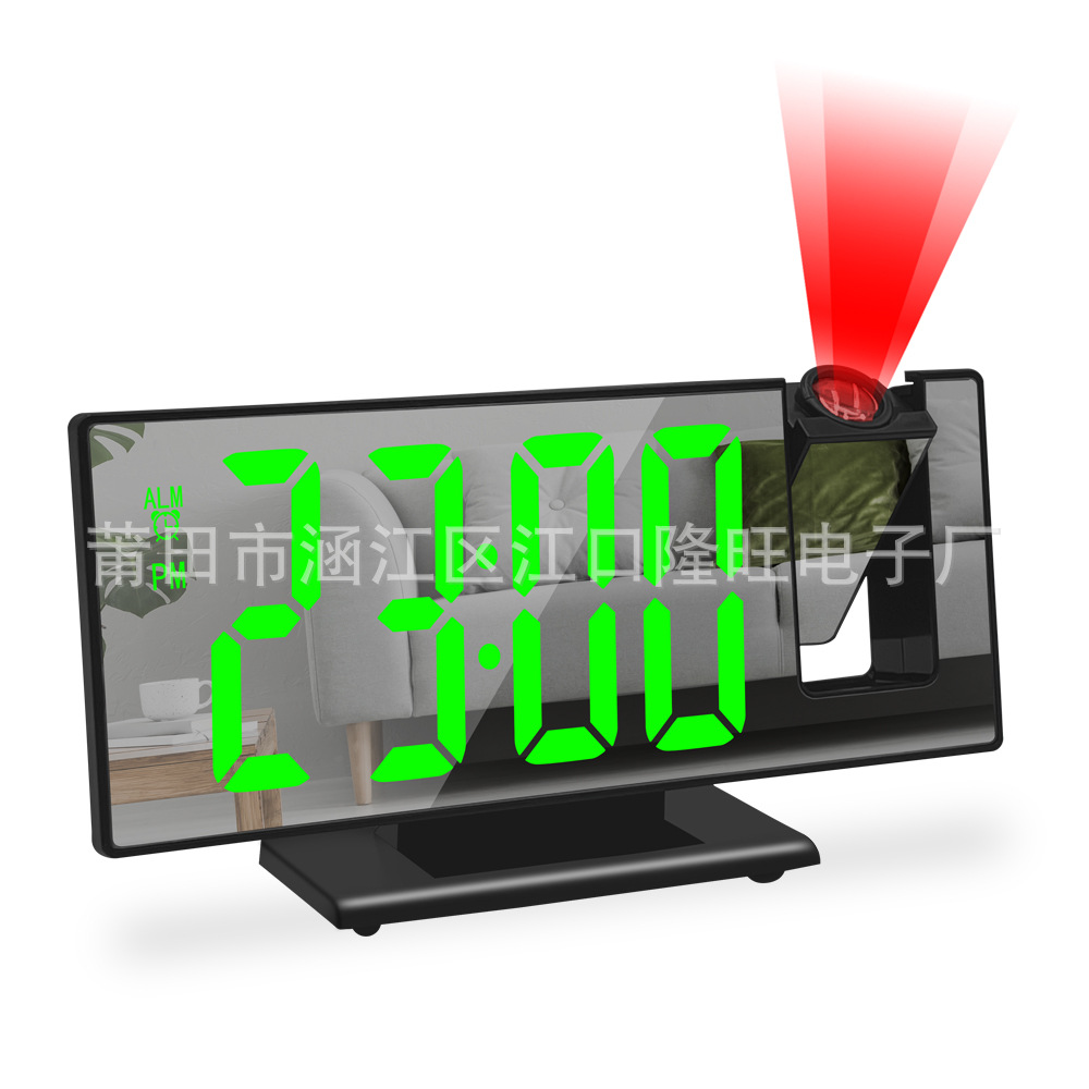 Picture of Amazon mirror multi-function LED projection clock student silent color screen desk clock electronic digital smart alarm clock