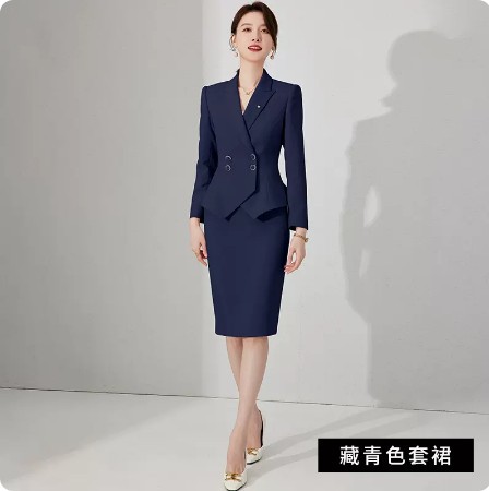 Picture of Spring and Autumn Fashion Double-breasted High-end Sense Business Dress Women's Dress Set Sales Department Beauty Salon Jewelry Store Work Clothes OL