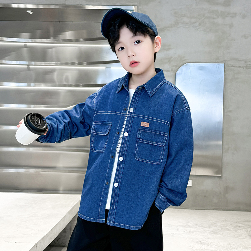 Picture of Boys' Denim Shirt Autumn 2025 New Fashion Children's Spring and Autumn Clothes Children's Coat Long Sleeve Foreign Trade Shirt