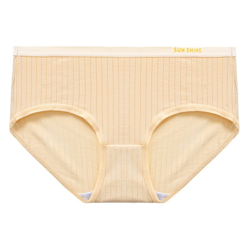 Panties ladies cotton crotch antibacterial girl waist contrast color waist letter printed bag hip briefs wholesale