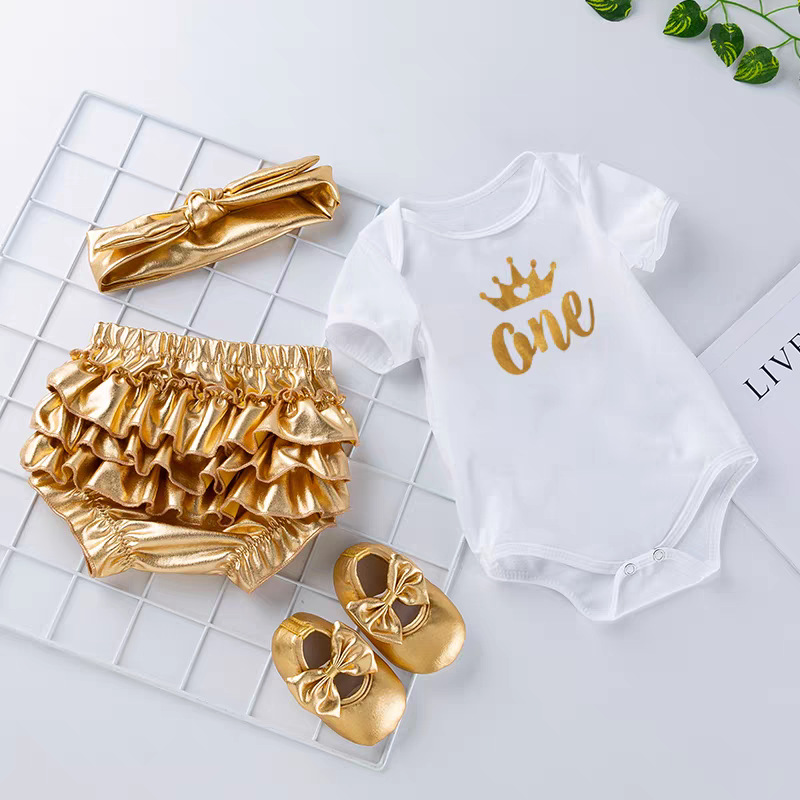 Picture of Four Seasons Newborn Baby Suit for Male and Female Baby Cartoon Hoodie Pp Pants 4-Piece Set Princess Full Moon Party Suit