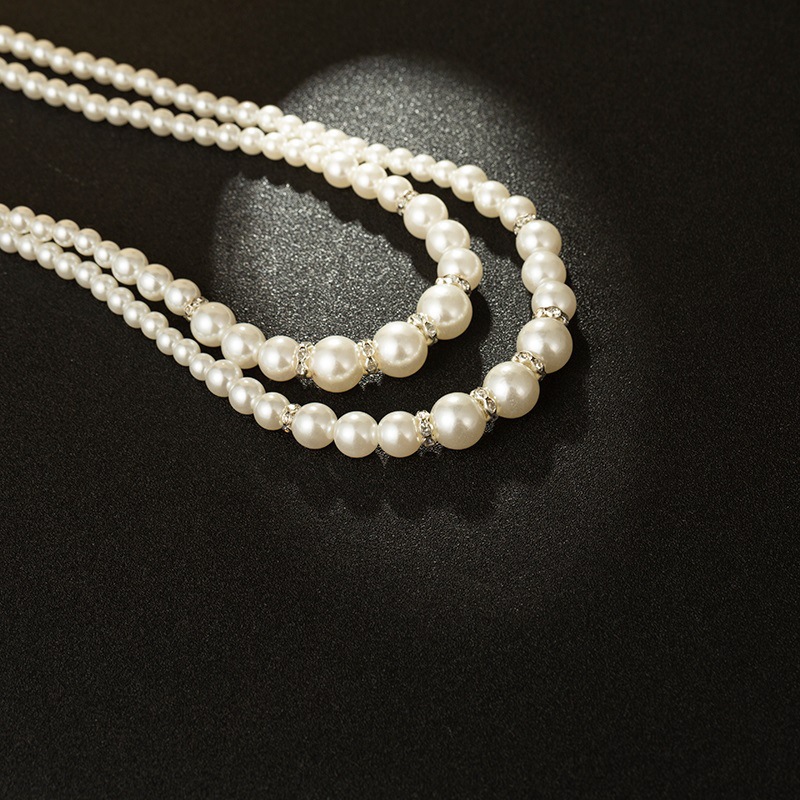 Picture of Cross-Border Resources Good-Selling Pearl Necklace Set, Double-Layered Pearl Necklace, Evening Elegant and Versatile Accessories