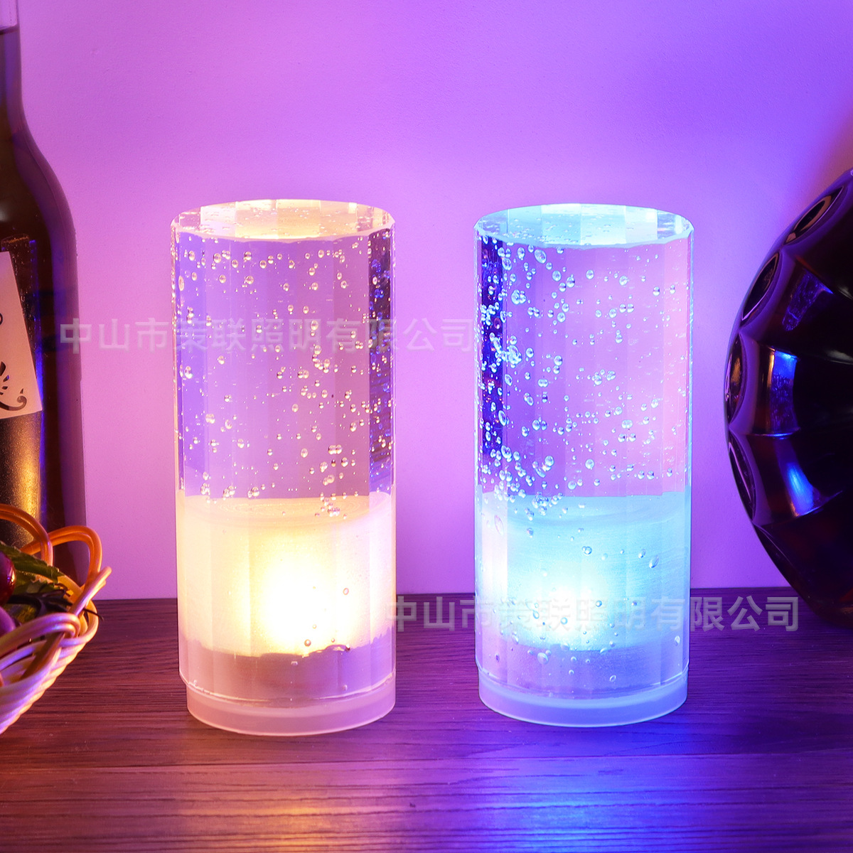 Creative bar table lamp personalized crystal night light café clear bar dining table led decoration atmosphere small table lamp