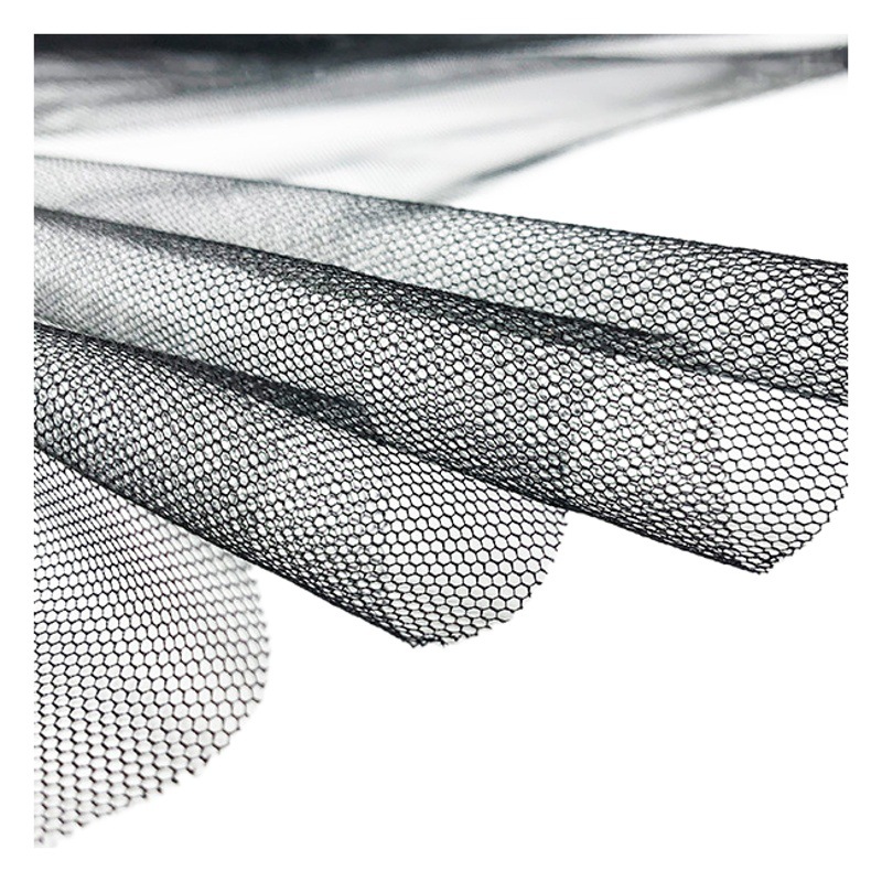 Spot Hexagon Mesh Fabric Wedding Dress Children's Wear Soft Mesh Fabric Polyester Star Moon Screen Mosquito Net Fabric 36A Base Fabric