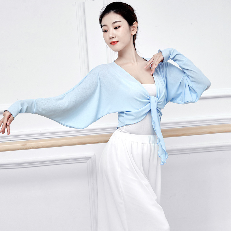 Picture of Modern Dance Practice Clothes Top Classical Jazz Belly Ballet Blouse Teacher Art Test Lace-up Body Dress Female