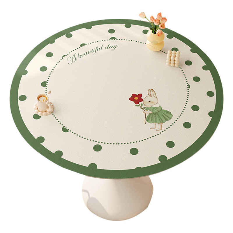 Picture of Round table mat oil-proof waterproof disposable leather table mat tea table non-slip mat cloth round table mat large round tablecloth