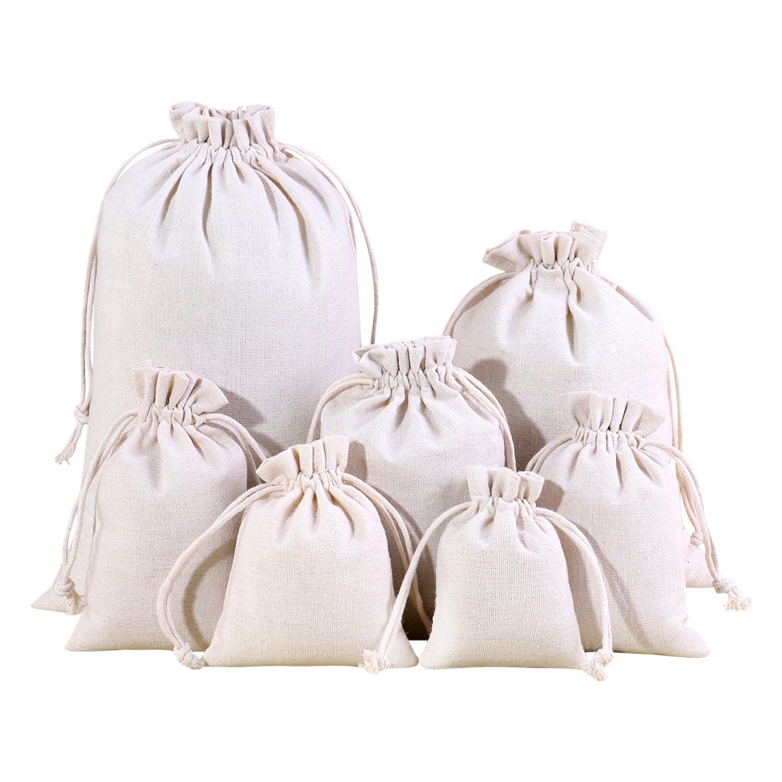Cotton cloth bag spot drawstring rice cotton linen cloth packaging bag advertising printing logo cotton bag wholesale