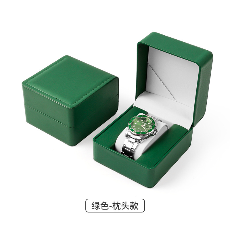 Picture of Lychee pattern business watch box advanced gift box Green watch box advanced watch packaging box Watch storage box