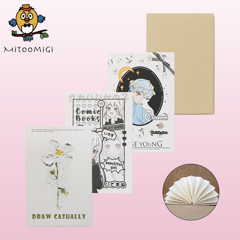 Creative Travel Check-In Stamp Book Sketch Blank Accordion Folding Book DIY Hand Ledger Cartoon Picture Book Hand-Painted Book