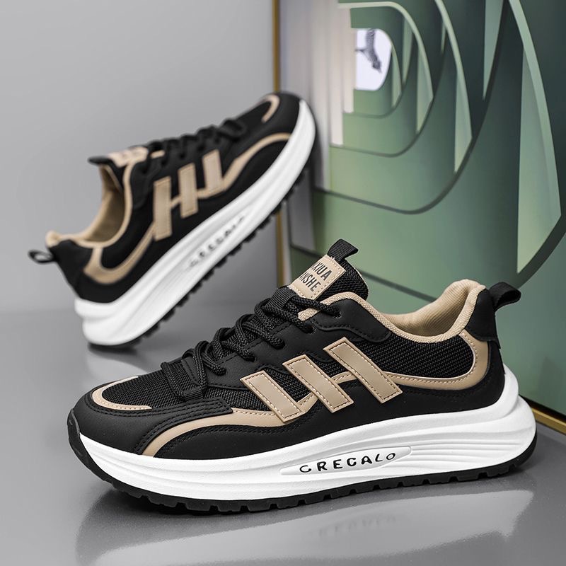 Casual Men's Shoes 2025 Spring New Trbottomyy Casual Sports Shoes Men's Thick-Soled Work Running Shoes for Men