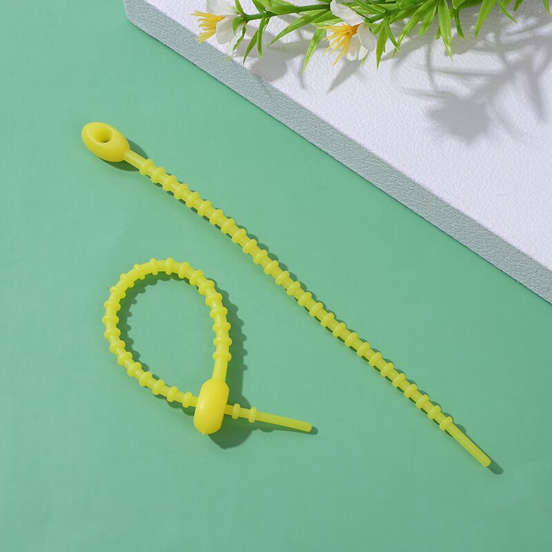 Picture of Self-locking storage soft rubber rope cartoon diy key ring silicone cable tie color data cable tie can be reused