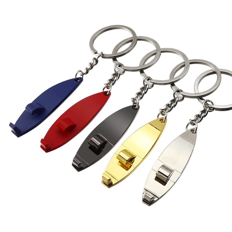 Mini Surfboard Bottle Opener Skateboard Keychain Bottle Opener Sea Surf Keychain Trendy Men's Key Pendant
