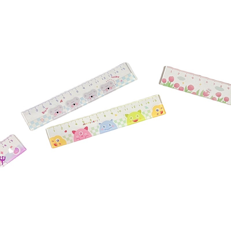 New ruler student girl heart scale ruler office Culture and Education New style cute cartoon 15cm ruler wholesale