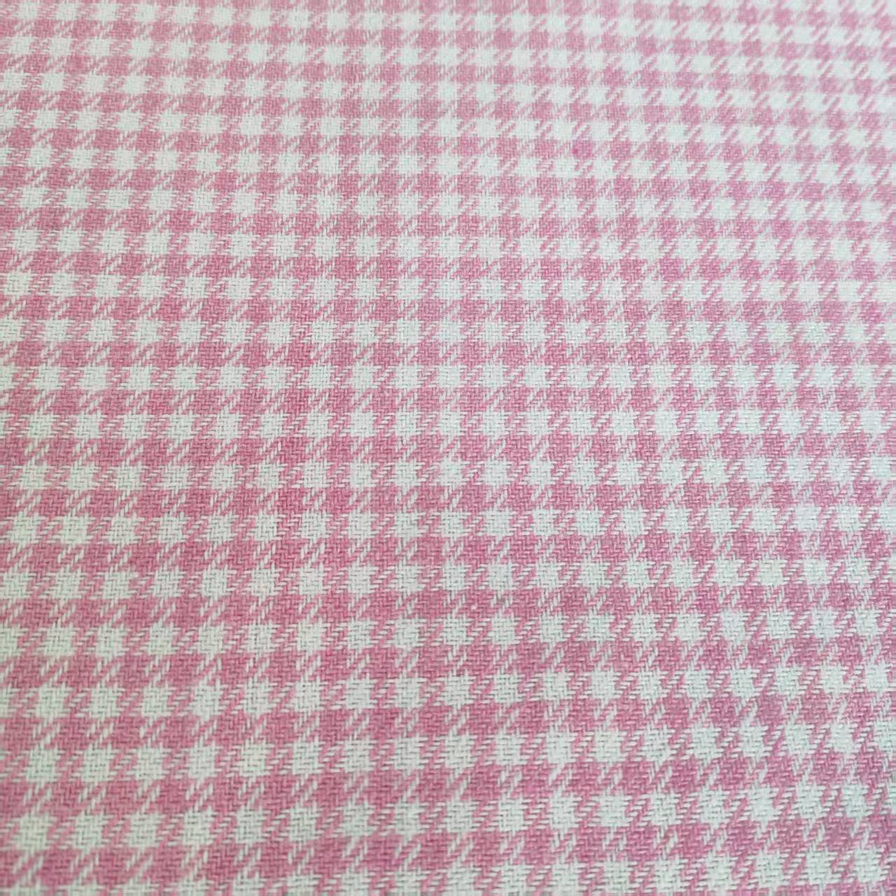 Shaoxing Manufacturer's Pink Houndstooth Pattern Fashion Plaid Fabric, Herringbone Coarse Woolen Fabric, Special Clearance Sale