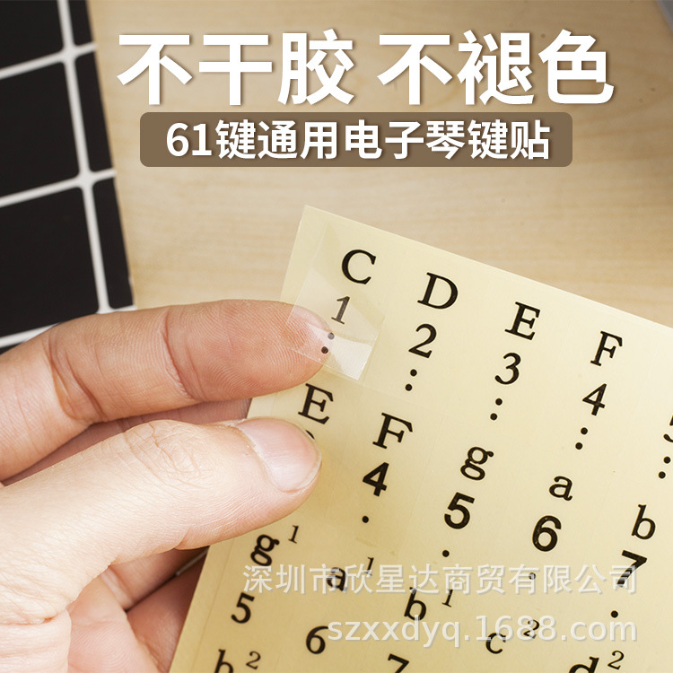 Electronic key stickers 61 keys universal transparent notation stickers 88 keys piano stickers 37 keyboard key stickers wholesale