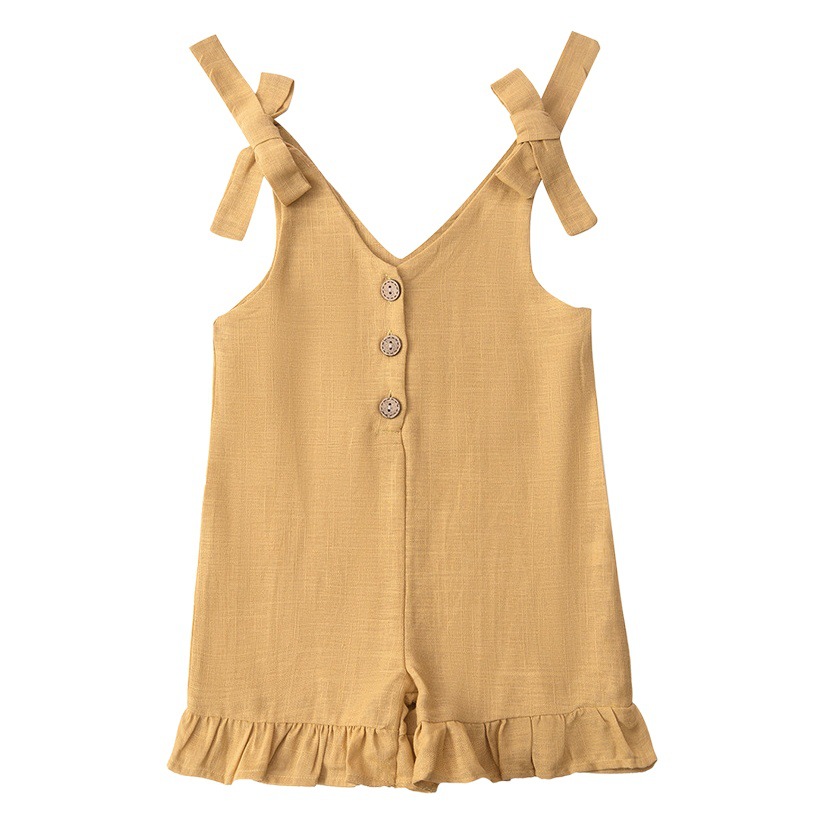 Cross-border 2024 new sleeveless jumpsuits Amazon new cotton and linen leisure home children's climbing clothes wholesale