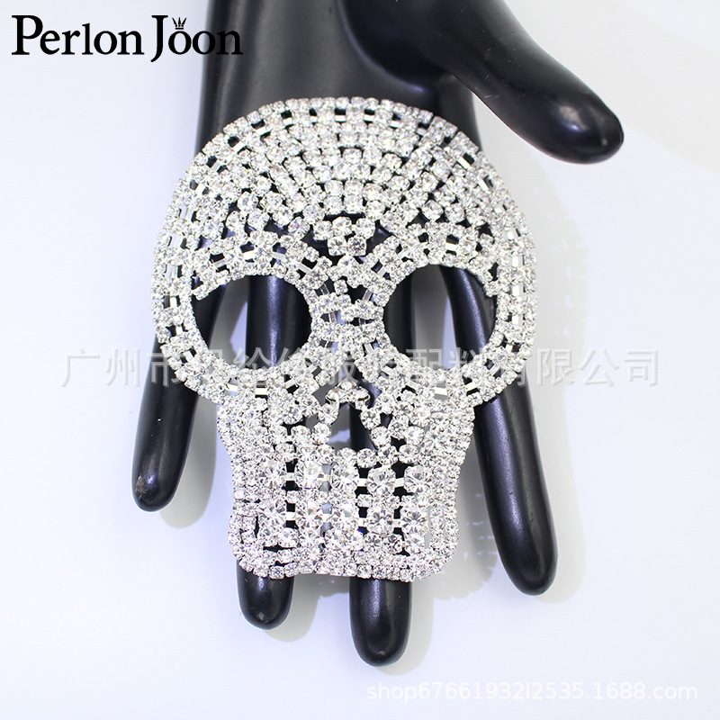 in stock Punk Hip Hop Style DIY Crystal Rhinestone Skull Skull Shoe Bag Decoration Clothing Accessories