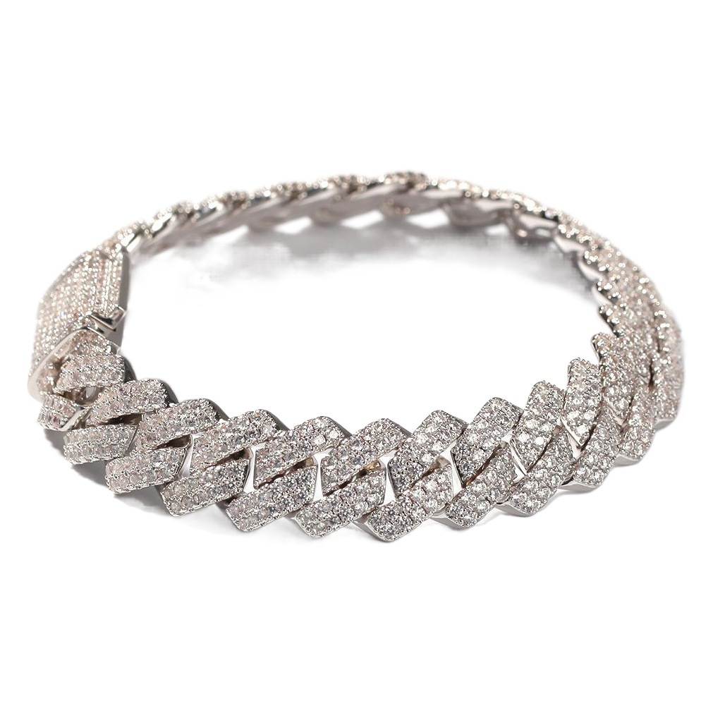 Cross-border hot sale hip hop micro inlaid zircon Bracelet Men high quality personality bar Cuban Bracelet Bracelet