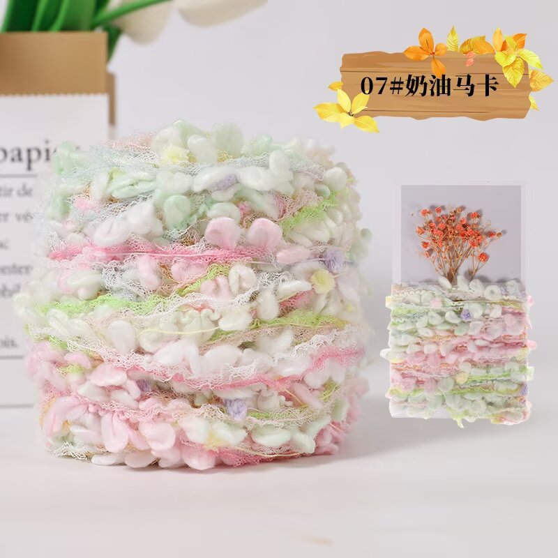 Picture of Factory supply wool ball fancy hand-knitted line peas line snowball hand-knitted scarf diy wool wholesale